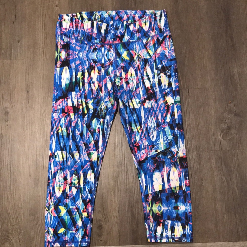 Fabletics Blue Multi-Color Patterned Leggings - image 3